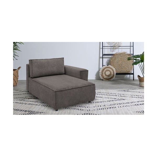 Modulo divano in velluto a coste marrone chiaro, angolo destro Nihad modular - Bobochic Paris-image-1