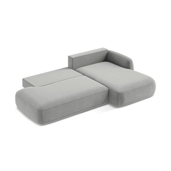 Divano angolare grigio chiaro allungabile (con penisola a destra/con chaise lounge) Hale – Makamii-image-3