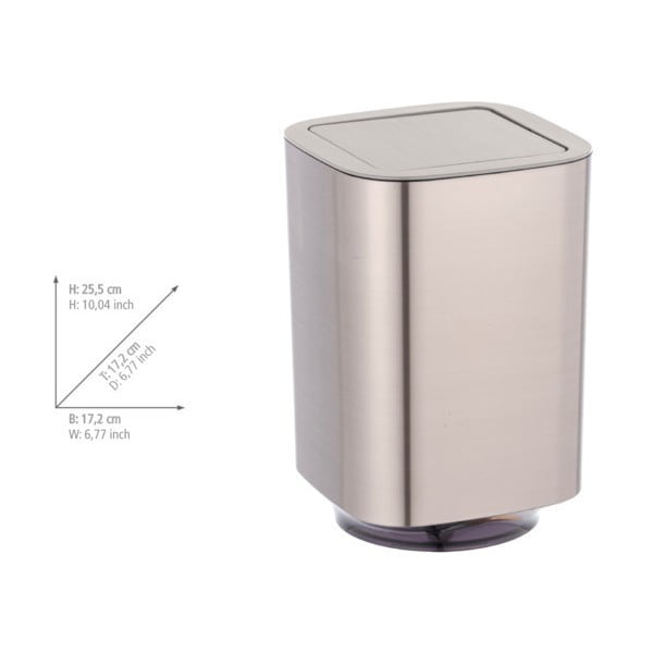 Cestino in plastica argento lucido 5,5 l Auron - Wenko-image-2