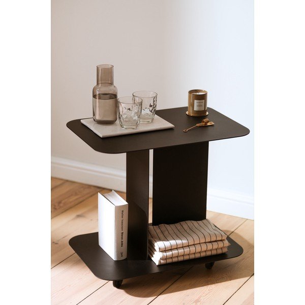 Tavolino da servizio in metallo su ruote 40x60 cm HO – noo.ma-image-1