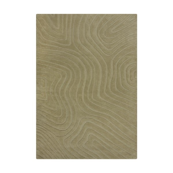 Tappeto in lana color kaki tessuto a mano 200x290 cm Mesmerise Sage - Flair Rugs