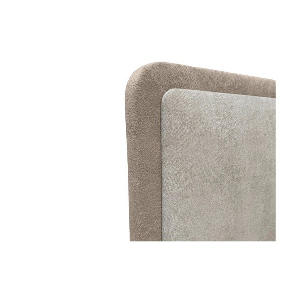 Letto matrimoniale beige/grigio tortora imbottito con contenitore con rete inclusa 180x200 cm Mara – Bobochic Paris-image-2