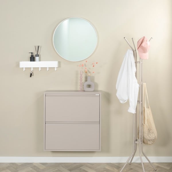 Scarpiera grigio tortora in metallo con ante ribaltabili 75x77,5x22,5 cm Billy – Spinder Design-image-4