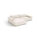 Divano angolare color crema (con penisola a sinistra/con chaise lounge) con rivestimento in velluto Jodie – Micadoni 