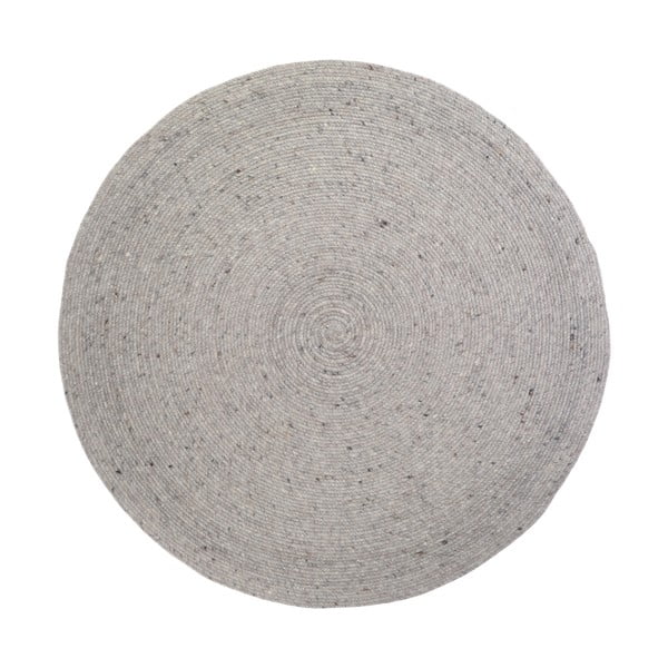 Tappeto grigio in misto lana e cotone fatto a mano, ø 110 cm Neethu - Nattiot
