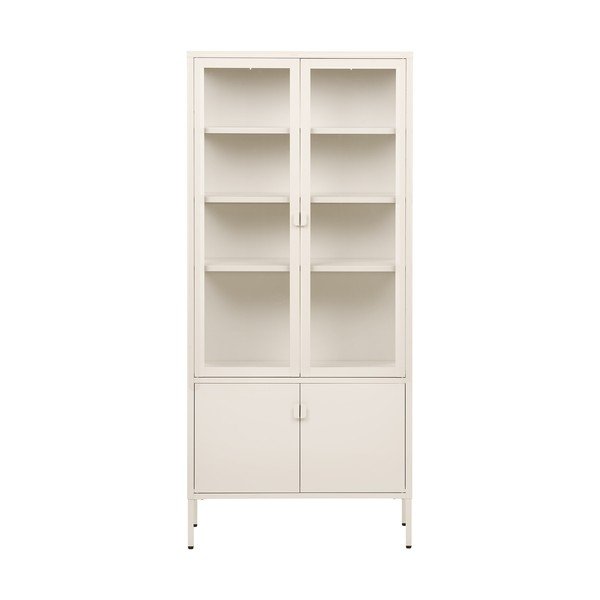 Vetrina color crema in acciaio 80x180x35 cm Brisbane – House Nordic-image-4