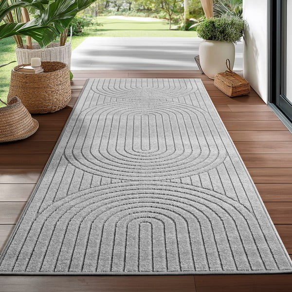 Passatoia da interno ed esterno grigia 80x250 cm Nova 1201 – Ayyildiz Carpets-image-1