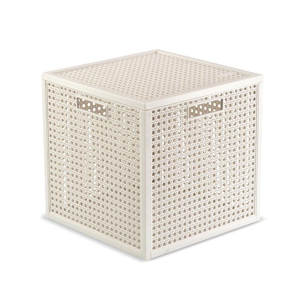 Scatola con coperchio color crema in plastica riciclata 28x28x28 cm Kaya Cube – Curver