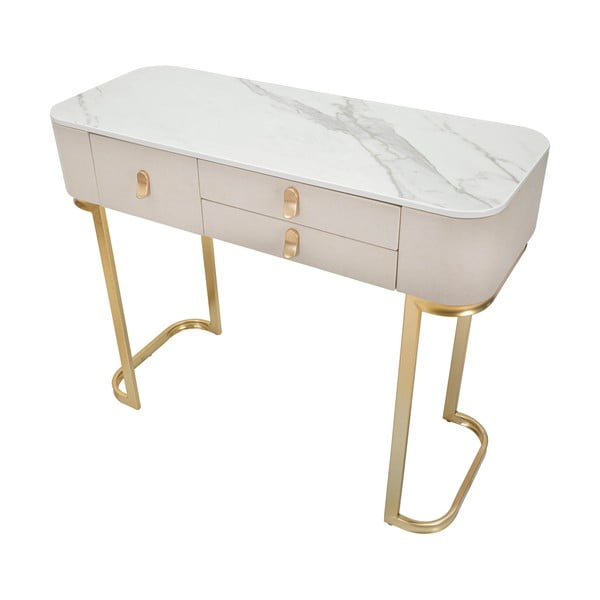 Consolle in beige-oro 40x100 cm Beauty - Mauro Ferretti-image-3