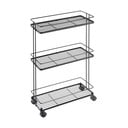 Carrello portaoggetti nero opaco in acciaio 38x62x16 cm Lava – Metaltex
