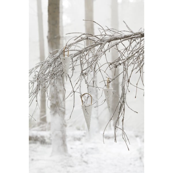 Decorazione da appendere in ceramica bianca Cono, altezza 14,5 cm Nobili - Kähler Design-image-1