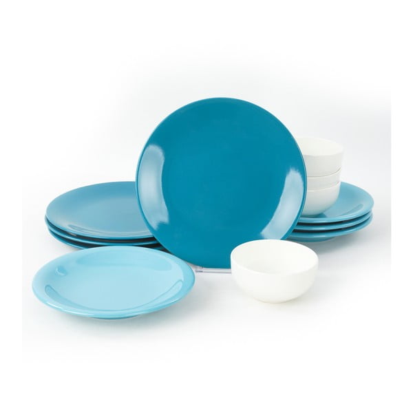 Set di 12 piatti in ceramica blu Degrade - My Ceramic