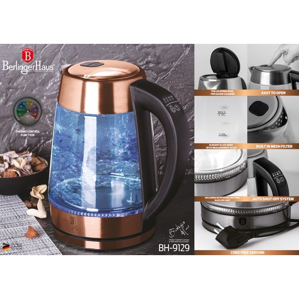 Bollitore 1,7 l Rosegold Metallic Line - BerlingerHaus-image-4