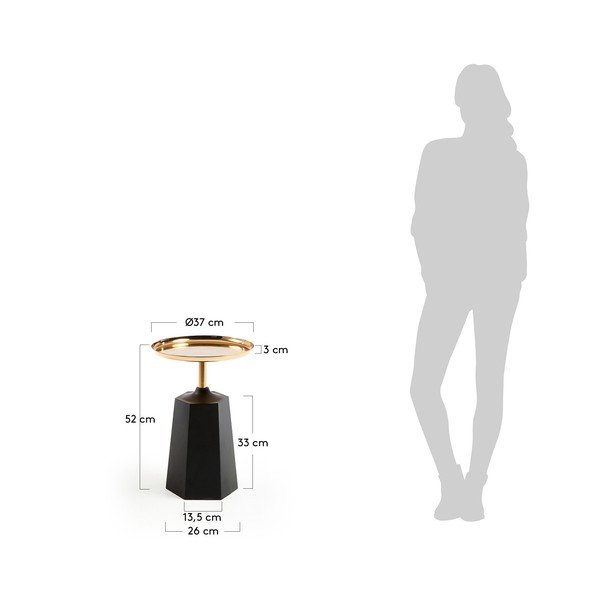 Tavolino nero , ø 37 cm Plamp - Kave Home-image-4