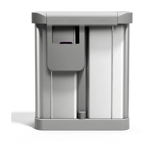 Cestino per la spazzatura color argento opaco in acciaio per raccolta differenziata/con pedale 34+24 l – simplehuman-image-4