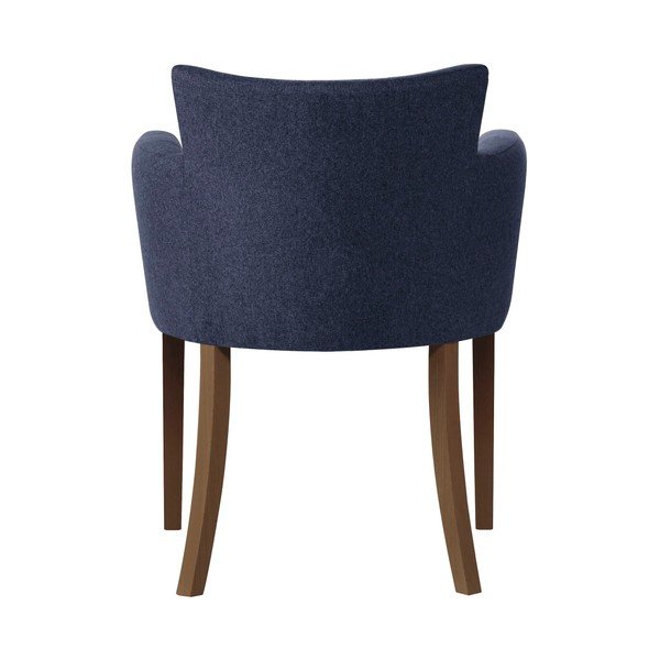 Sedia blu scuro con gambe in legno di faggio marrone scuro Santal - Ted Lapidus Maison-image-3