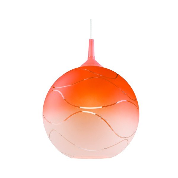 Lampada a sospensione rotonda arancione Waves - LAMKUR-image-1