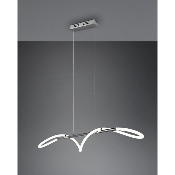 Lampadario LED argentato in metallo con intensità regolabile Argos – Reality-image-3