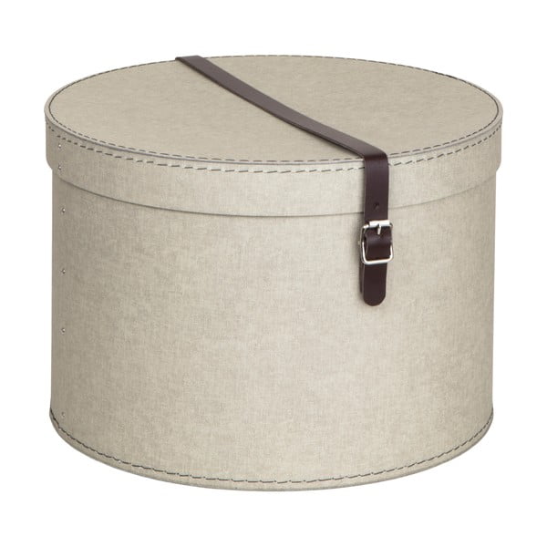 Scatole in set con coperchio beige in cartone 2 pz ø 37,5x25 cm Rut Canvas Paper Laminate – Bigso-image-2