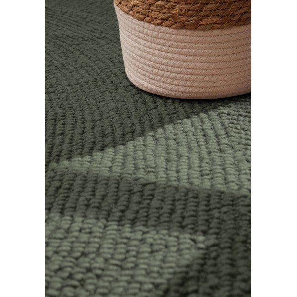 Tappeto verde scuro in lana tessuto a mano 200x300 cm Calmio – Hanse Home-image-3