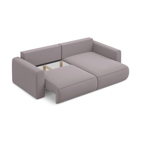 Divano angolare lavanda allungabile/con contenitore (con penisola a destra/con chaise lounge) con rivestimento in velluto Kapua – Makamii-image-3