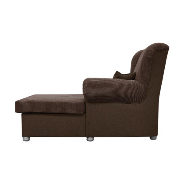 Chaise longue marrone scuro con rivestimento in velluto a coste Lord – Ropez-image-3