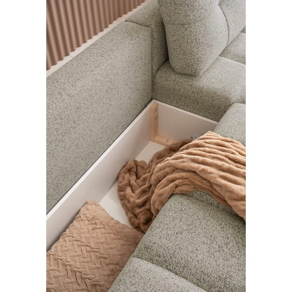 Divano angolare componibile marrone chiaro allungabile/con contenitore (con penisola a destra) Lulu – Miuform-image-4