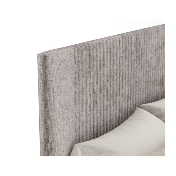 Letto matrimoniale imbottito beige con contenitore con rete inclusa 180x200 cm Etero – Maison de Rêve-image-3