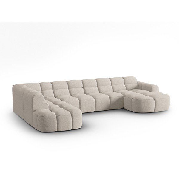 Divano con penisola beige Lisa - Micadoni Home-image-3