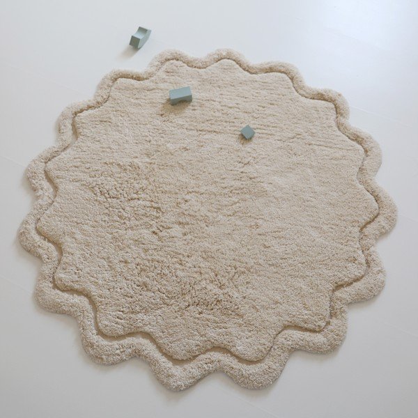 Tappeto rotondo color crema in cotone lavabile e tessuto a mano ø 110 cm Sweet April Ecru – Nattiot-image-2