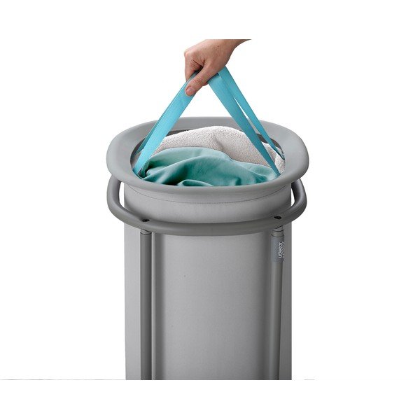 Cesta per il bucato grigio chiaro in tessuto 50 l Duo – Joseph Joseph-image-3
