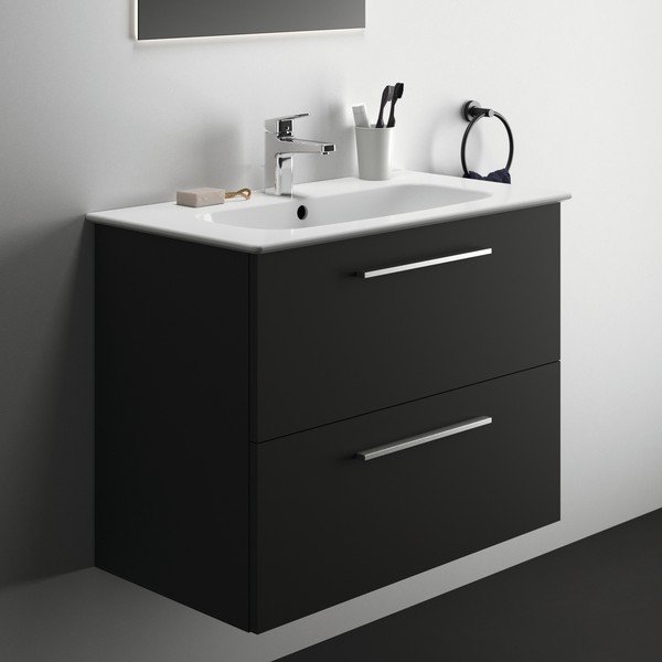 Mobile da lavabo antracite a sospensione 80x63 cm i.Life A - Ideal Standard-image-4