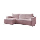 Divano letto a coste rosa ad angolo variabile Nihad - Bobochic Paris