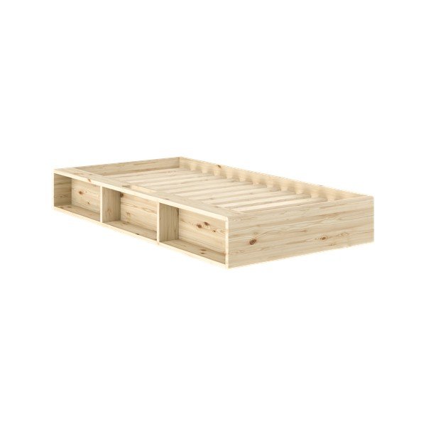 Letto singolo colore naturale chiaro in pino massiccio senza testiera con rete inclusa 90x200 cm Ziggy – Karup