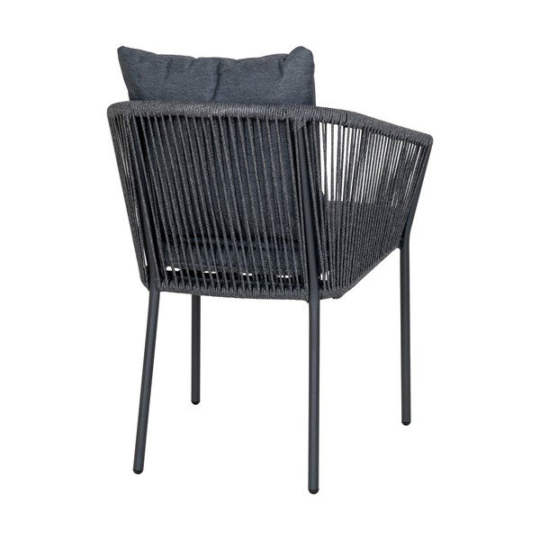 Sedia da esterno grigio scuro in metallo/in imbottito Salerno – House Nordic-image-4