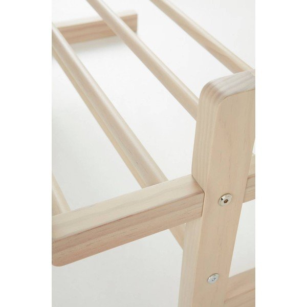 Attaccapanni da parete colore naturale chiaro in pino massiccio con scaffale 70 cm Eddison – Jotex-image-4