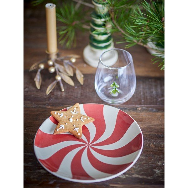 Piatto rosso in gres a tema natalizio ø 23 cm Yule – Bloomingville-image-1