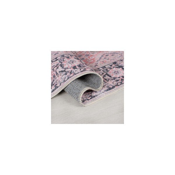 Tappeto rotondo lavabile rosa ø 180 cm FOLD Somerton - Flair Rugs-image-3