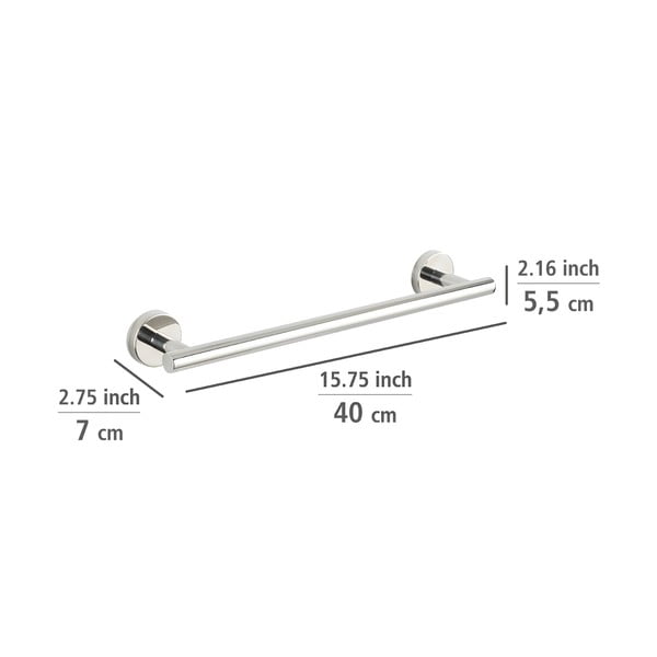 Porta asciugamani a parete in acciaio inox in argento lucido Bosio - Wenko-image-4