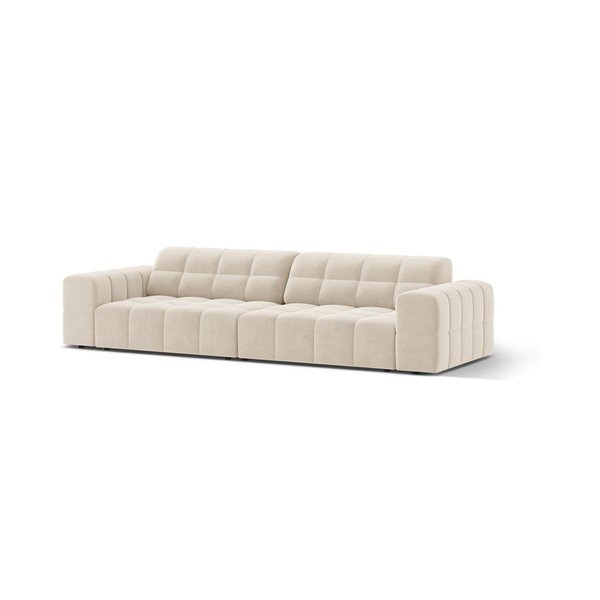 Divano color crema con rivestimento in velluto 252 cm Chicago – Cosmopolitan Design-image-1