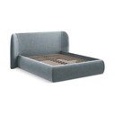 Letto matrimoniale imbottito azzurro con contenitore con griglia 180x200 cm Hauke - Makamii
