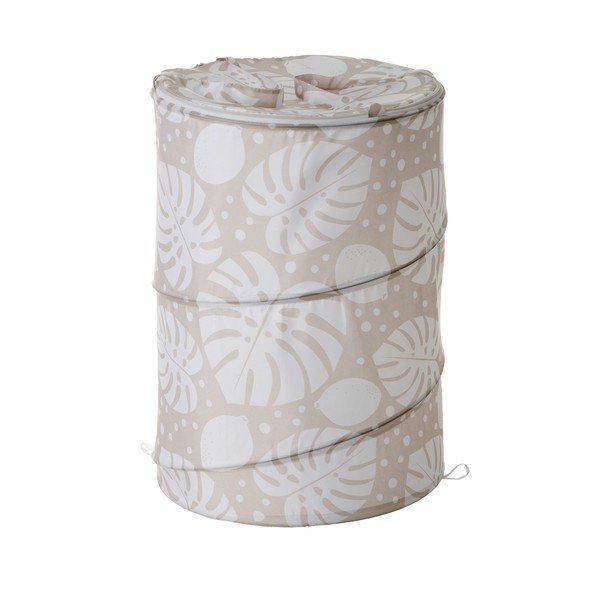 Cesto portabiancheria beige Unimasa Libia, Ø 40 cm - Casa Selección