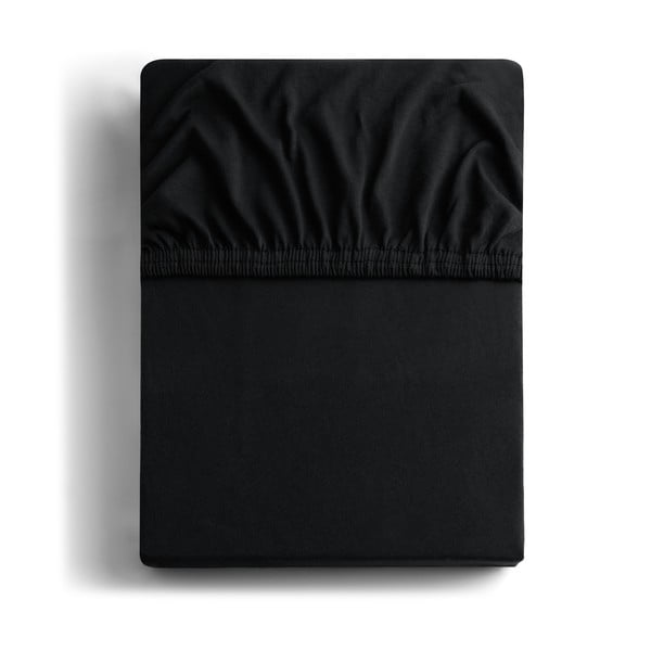 Collezione lenzuolo in jersey elasticizzato nero, 200/220 x 200 cm Amber - DecoKing