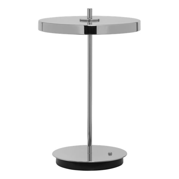 Lampada da tavolo dimmerabile a LED in argento con paralume in metallo (altezza 31 cm) Asteria Move - UMAGE