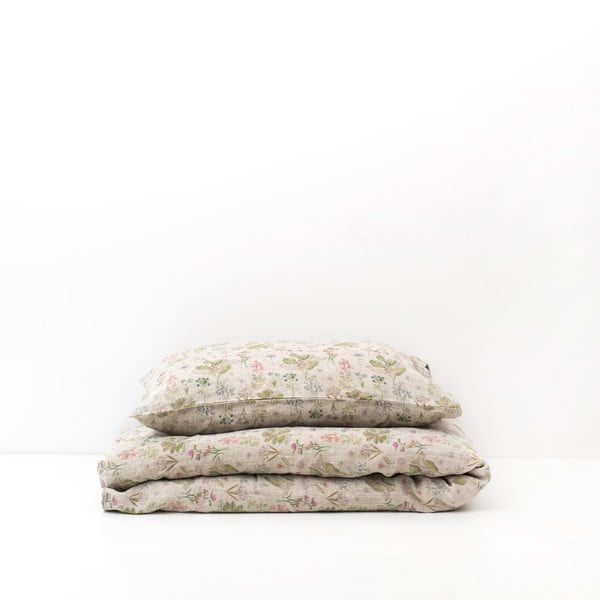 Biancheria da letto per bambini in lino beige, 70 x 100 cm Botany - Linen Tales-image-4