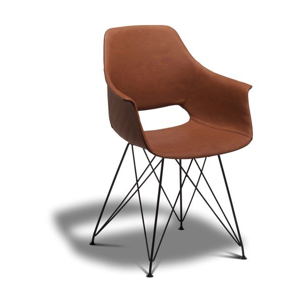 Sedie da pranzo marrone cognac in un set di 2 pezzi Elvis - Furnhouse
