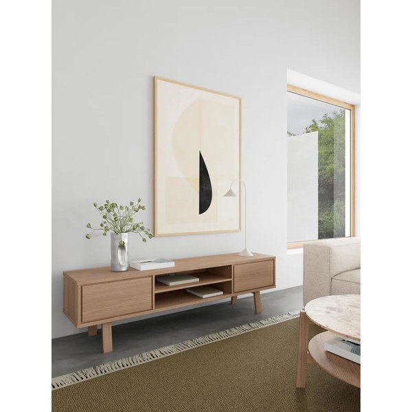 Mobile TV colore naturale chiaro impiallacciato 180x50x40 cm Lamberth – Actona-image-1