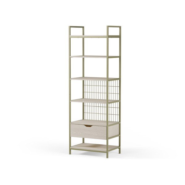 Libreria verde in acciaio 60x179,5x40 cm Amara – Marckeric-image-3
