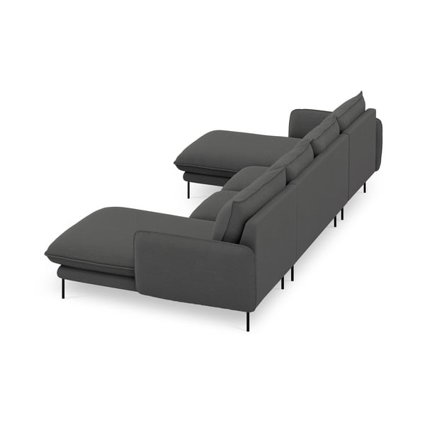 Divano a U grigio scuro Vienna - Cosmopolitan Design-image-4