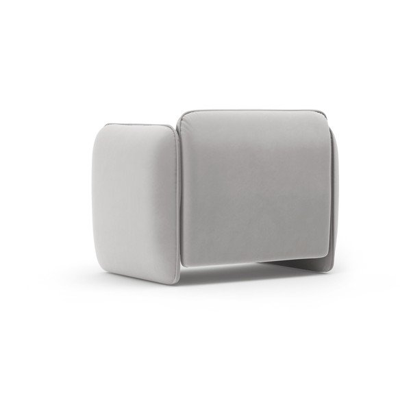 Poltrona grigio chiaro con rivestimento in velluto Georgia – Micadoni -image-3